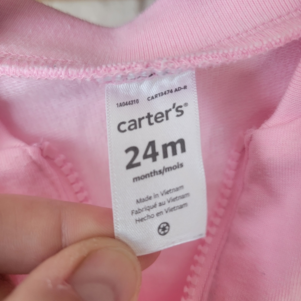 Carter's | Baby Girl Neon Unicorn Zip-Up French Terry Jacket 24m - Picture 4 of 5